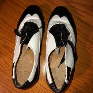White and Black Tap shoes